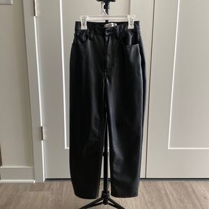 Abercrombie Straight Ankle Ultra High Rise Leather Pants - Size 25 short
